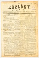 1848 Közlöny. Hivatalos Lap, 1848. Okt. 1. Szerk.: Gyurmán Adolf. Bp., M. K. Egyetemi Nyomda, Foltos, Hajtásnyommal, 577 - Ohne Zuordnung