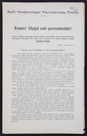 1908 Az Apollo Kőolajfinomító Rt. Hirdetménye Közegészségügyi Rendeletről, Magyar és Német Nyelven - Unclassified