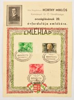 1940 Horthy Miklós Kormányzó Országlásának 20. évfordulója Emlékére Kiadott Emléklap, 3 Bélyeggel és 3 Bélyegzéssel, 21x - Sin Clasificación