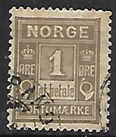 NORVEGE    -    Timbre - Taxe    -   1889.    Y&T  N° 1 Oblitéré . - Oblitérés