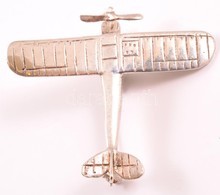 Ezüst(Ag) Miniatűr Repülős Kitűző, Jelzett, 4,5×4 Cm, Nettó: 9,9 G - Altri & Non Classificati
