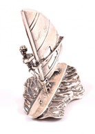 Ezüst(Ag) Szörföző Női Figura, Jelzett, M: 6 Cm, Nettó: 31,6 G - Other & Unclassified