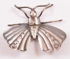 Ezüst(Ag) Pillangó, Jelzés Nélkül, 4×4 Cm, Nettó: 8 G - Other & Unclassified