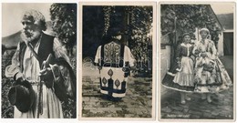 ** * 8 Db Főleg Régi Magyar Népviseletes Motívumlap / 8 Mainly Pre-1945 Hungarian Folklore Motive Cards - Unclassified