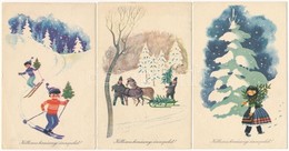 ** * 30 Db MODERN Karácsonyi üdvözlőlap Az 50-es és 60-as évekből / 30 MODERN Christmas Greeting Motive Cards From The 5 - Unclassified