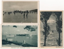Balaton - 3 Db Régi Képeslap / 3 Pre-1945 Postcards - Ohne Zuordnung