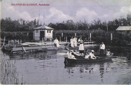 T2/T3 1920 Balatonlelle, Part Részlet Csónakázókkal  (Rb) - Ohne Zuordnung