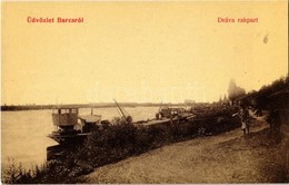 ** T1/T2 Barcs, Dráva Rakpart A Vasútállomás Mellett, DDSG Uszályok. W. L. 139. - Non Classés