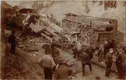 * T1/T2 1907 Budapest, A Kitérő állomás Melletti Vonat összeütközés Október 10-én. MÁV 903 és 952 Mozdonyai, Vasúti Szer - Ohne Zuordnung