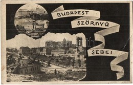 T2/T3 1946 Budapest, Budapest Szörnyű Sebei A II. Világháború Után. Újjáépítjük Magyarországot! Kiadja A Magyar Újjáépít - Zonder Classificatie