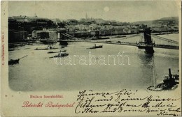 T2/T3 1898 (Vorläufer!) Budapest, Buda és Lánchíd Este. D. Halberstadt (EK) - Sin Clasificación