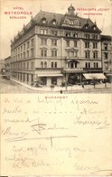 T3/T4 1904 Budapest VII. Metropole Szálloda és Kávéház, Petánovits József Tulajdonos. Kiadja Czettel és Deutsch (ázott S - Ohne Zuordnung