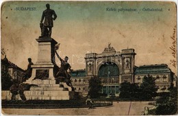 * T3 1912 Budapest VII. Keleti Pályaudvar, Vasútállomás, Baross Szobor. Kiadja Schwarcz J. (Rb) - Non Classés