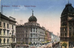 T2/T3 1916 Budapest VIII. Rákóczi út (Blaha Lujza Tér), Gyógyszertár, Villamosok (EK) - Unclassified