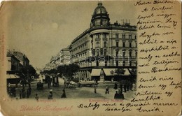 T3 1901 Budapest VIII. Kerepesi út (Rákóczi út), Nemzeti Színház és Bérháza, Lóvasút, Szikszay Ferenc étterme és Kávéház - Unclassified