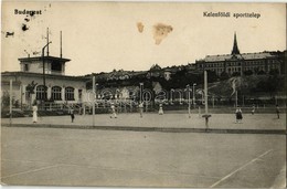 T2/T3 1913 Budapest XI. Kelenföldi Sporttelep, Teniszpálya Teniszezőkkel. Kiadja Leffler (EK) - Zonder Classificatie