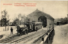 ** T1 Budapest XII. Svábhegyi Fogaskerekű Vasútállomás Gőzmozdonnyal / Schwabenberg Station Der Zahnradbahn / Funicular  - Zonder Classificatie