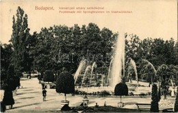T2/T3 1908 Budapest XIV. Városligeti Sétány Szökőkúttal. Taussig A. 9971. (Rb) - Zonder Classificatie