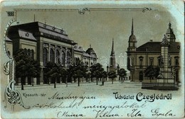 T3 1901 Cegléd, Kossuth Tér, Városháza. Art Nouveau, Litho (szakadás / Tear) - Zonder Classificatie