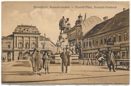 T2/T3 1940 Szeged, Klauzál Tér, Kossuth Szobor, Pósz Alajos, Bíró D., Keglovich, Wagner F és Fia üzlete, üres Piaci Stan - Non Classés