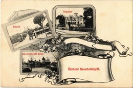 T2/T3 1911 Szombathely, Kálvária, Villamos, Bagolyvár, Szent István Parki Kioszk. L. K. J. 407. Art Nouveau, Floral (fl) - Zonder Classificatie