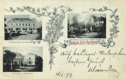 T3 1899 Zalaegerszeg, Deák Tér, Takarékpénztár, Deák Tér, Törvényház. Art Nouveau, Floral (fa) - Unclassified