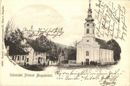 T2/T3 Boksánbánya, Németbogsán, Bocsa; Tér és Templom. Rosner Adolf Kiadása / Square And Church - Ohne Zuordnung