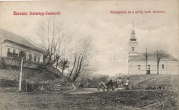 T2/T3 1919 Halmágycsúcs, Varfurile; Községháza, Görög Katolikus Templom. Moskovits Mór Kiadása / Town Hall, Church (EK) - Unclassified