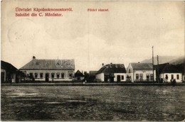 T2 1913 Kápolnokmonostor, Copalnic-Manastur; Fő Tér, Teodor és Bob üzlete. Kiadja Sztupár Elek / Main Square, Shops - Unclassified