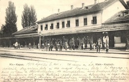 T2 1904 Kiskapus, Klein-Kopisch, Copsa Mica; Vasútállomás, Vasutasok, Guggenberger Frigyes Kiadása / Railway Station, Ra - Unclassified