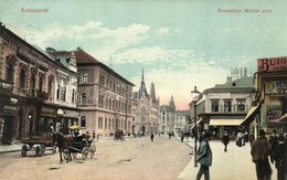 T2 Kolozsvár, Cluj; Wesselényi Utca, Baumzweig üzlete, Economul Bank / Street View, Shops, Bank - Non Classés