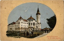 T2/T3 1910 Marosvásárhely, Targu Mures; Városháza, Távolban A Zsinagóga. Kiadja Révész Béla / Town Hall, Synagogue In Th - Unclassified