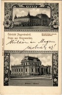 T2 1902 Nagyvárad, Grosswardein, Oradea; Kereskedelmi Csarnok, Múzeum. Helyfi László Kiadása, Szecessziós / Kaufmannshal - Zonder Classificatie