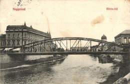T2/T3 1910 Nagyvárad, Oradea; Körös Híd, Zsinagóga, üzletek / Cris River Bridge, Synagogue, Shops (EK) - Zonder Classificatie