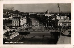 T2 1940 Nagyvárad, Oradea; Zsinagóga, Híd, Deutsch, Friedmann Dezső és Dermata üzlete / Synagogue, Bridge, Shops. Photo - Zonder Classificatie