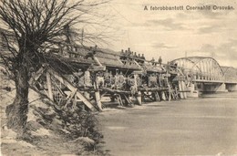 T2 Orsova, A Felrobbantott Cserna-híd Katonákkal. Hutterer G. Kiadása / Destroyed Bridge With Soldiers - Sin Clasificación