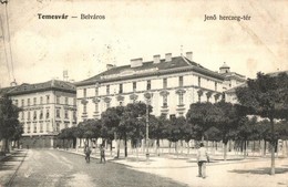 T3 Temesvár, Timisoara; Belváros, Jenő Herceg Tér, Takarékpénztár / Square, Savings Bank (kissé ázott / Slightly Wet Dam - Zonder Classificatie