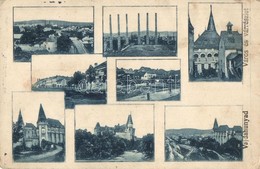 ** T2/T3 Vajdahunyad, Hunedoara; Mozaiklap, Vasgyár, Vár, Utcarészlet / Multi-view: Iron Factory, Castle, Street (kopott - Sin Clasificación