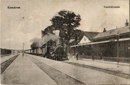 T2/T3 1916 Komárom, Komárno; Vasútállomás, Gőzmozdony. L. H. Pannonia 4546. / Bahnhof / Railway Station, Locomotive (fl) - Sin Clasificación