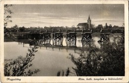 T2/T3 1940 Nagycétény, Velky Cetín; Római Katolikus Templom, Híd / Bridge, Church  (EK) - Ohne Zuordnung