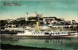 ** T2/T3 Pozsony, Pressburg, Bratislava; Várhegy, Vár, Gőzhajó / Castle, Steamship, Castle Hill (fl) - Unclassified