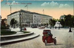 T3 Pozsony, Pressburg, Bratislava; Savoy és Carlton Szálloda, Villamos, Automobilos Montázs / Hotels, Tram, Automobile M - Zonder Classificatie