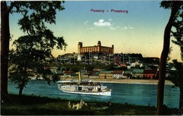 ** T1/T2 Pozsony, Pressburg, Bratislava; Vár, Gőzhajó / Castle, Steamship - Zonder Classificatie