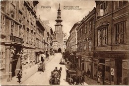 T2 1914 Pozsony, Pressburg, Bratislava; Mihály Kapu Utca, Ignátz Lunzer üzlete, Gyógyszertár / Michaelerthorgasse / Stre - Zonder Classificatie