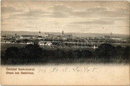 T2/T3 1910 Szakolca, Skalica; Látkép, Templomok. Kiadja Schefranek H. és Fia / General View, Churches (fl) - Sin Clasificación