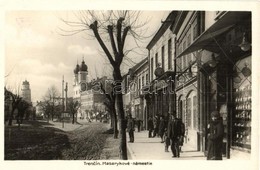 T2 Trencsén, Trencin; Masaryk Utca, Templom, óra üzlete / Street, Church, Shops - Sin Clasificación