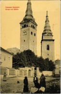 ** T2/T3 Zsolna, Sillein, Zilina; Szentháromság Templom, Utca. W. L. (?) 7. / Holy Trinity Church, Street View (EK) - Unclassified