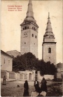 T2/T3 1908 Zsolna, Sillein, Zilina; Utca, Szentháromság Templom. Biel L. Kiadása / Street, Trinity Church - Unclassified