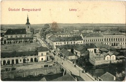 ** T3 Beregszász, Berehovo; Tér, Utca, üzletek. W.L. Bp. 6053. / Square, Shops, Street (r) - Unclassified