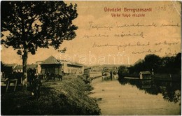 T2/T3 1908 Beregszász, Berehove; Vérke Folyó Részlete, Híd. W. L. (?) 1929. Kiadja Farkas J. / Verke Riverbank, Bridge ( - Zonder Classificatie